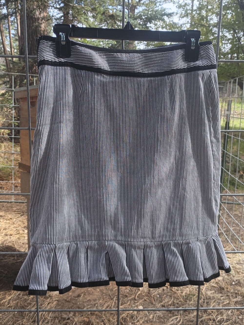 97% Cotton Black and White Pinstripe Striped Adorable Whimsygoth Mini Skirt